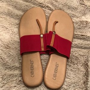 Catherines Red Strap Sandals